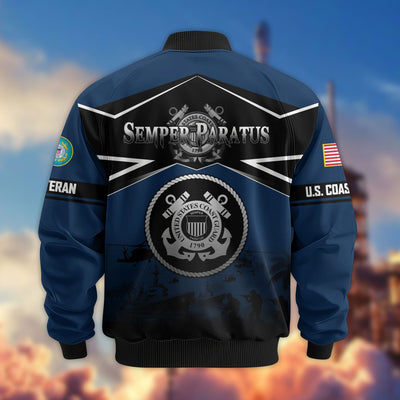 Premium US Veterans Bomber Jacket, Gifts For US Veterans, Gifts On Father's Day, Veterans Day.