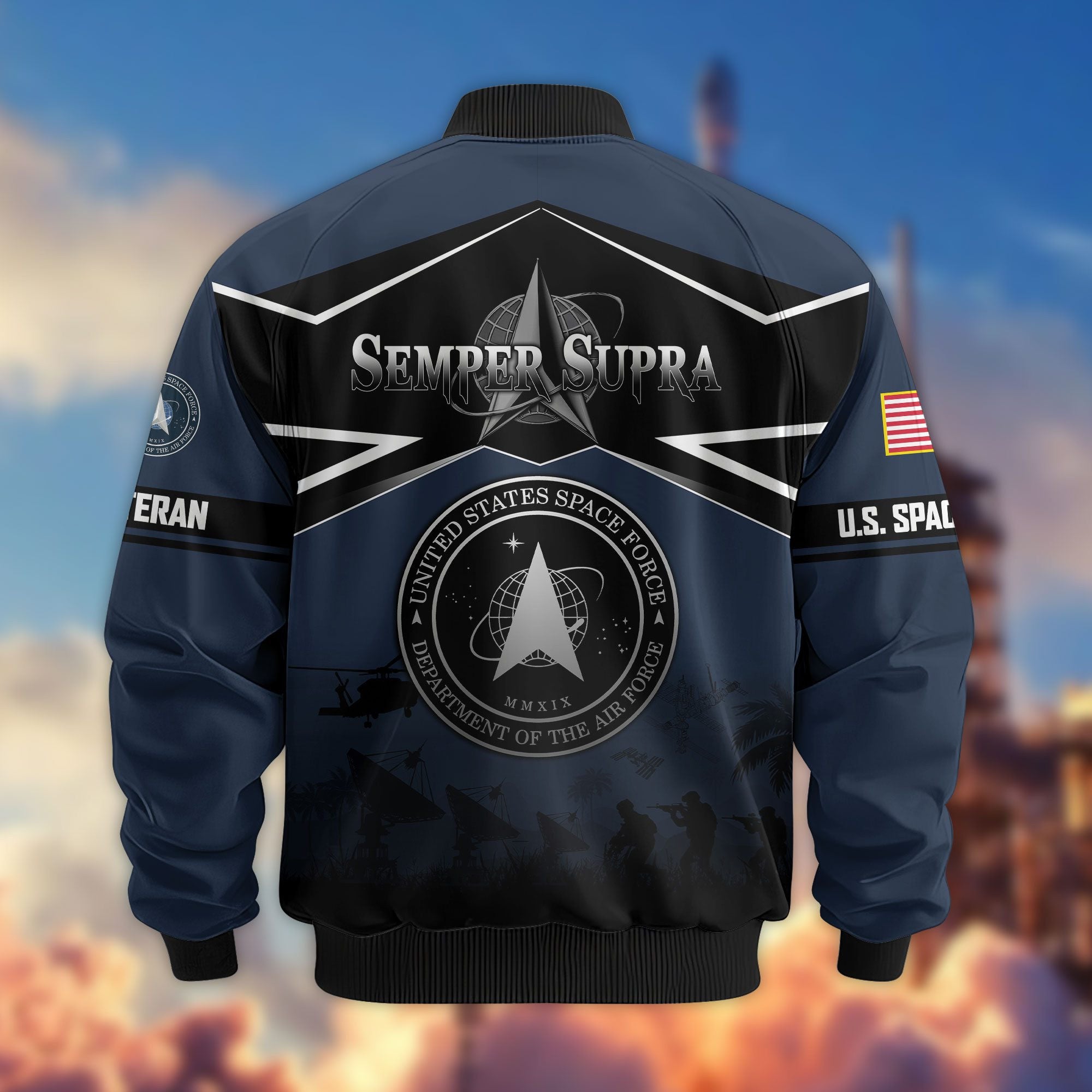Premium US Veterans Bomber Jacket, Gifts For US Veterans, Gifts On Father's Day, Veterans Day.
