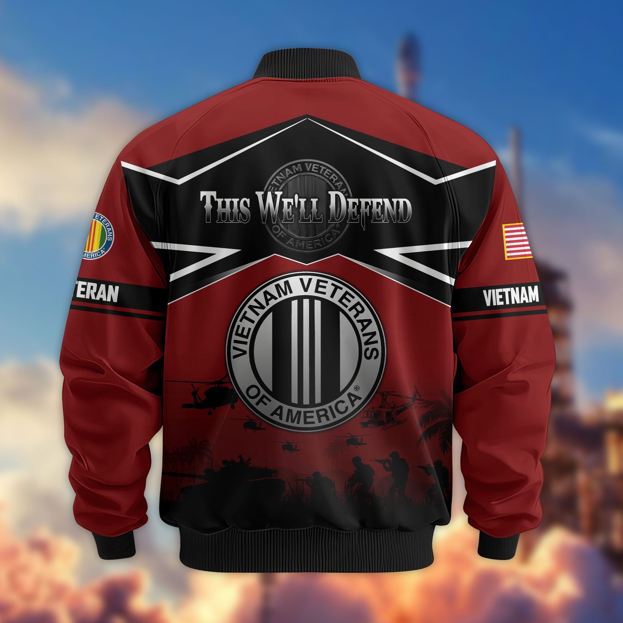 Premium US Veterans Bomber Jacket, Gifts For US Veterans, Gifts On Father's Day, Veterans Day.