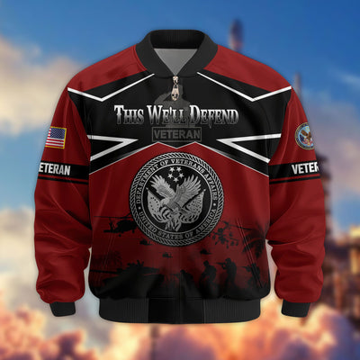 Premium US Veterans Bomber Jacket, Gifts For US Veterans, Gifts On Father's Day, Veterans Day.