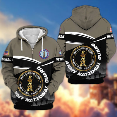 Premium US Veterans Zip Hoodie, Gifts For US Veterans, Gifts On Father's Day, Veterans Day.