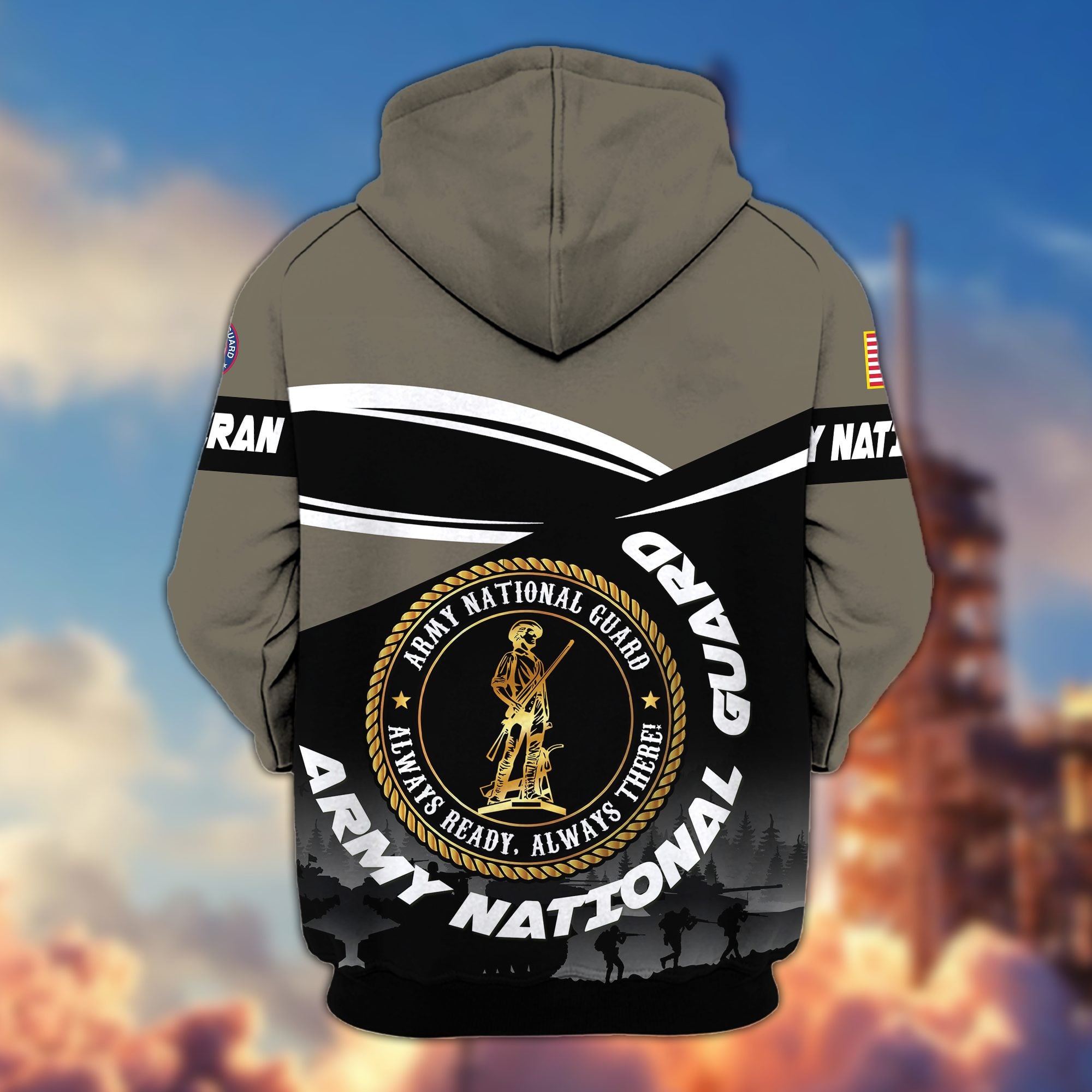 Premium US Veterans Zip Hoodie, Gifts For US Veterans, Gifts On Father's Day, Veterans Day.