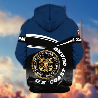 Premium US Veterans Zip Hoodie, Gifts For US Veterans, Gifts On Father's Day, Veterans Day.