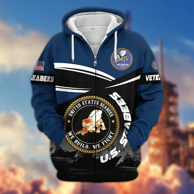 Premium US Veterans Zip Hoodie, Gifts For US Veterans, Gifts On Father's Day, Veterans Day.