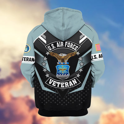 Premium US Veterans Zip Hoodie, Gifts For US Veterans, Gifts On Father's Day, Veterans Day.