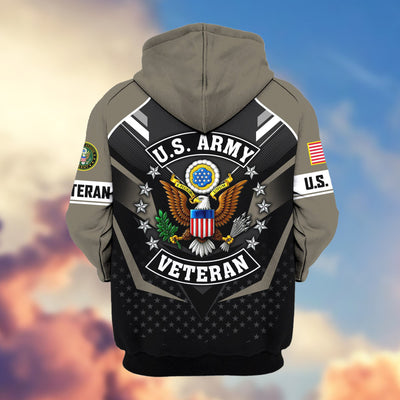 Premium US Veterans Zip Hoodie, Gifts For US Veterans, Gifts On Father's Day, Veterans Day.