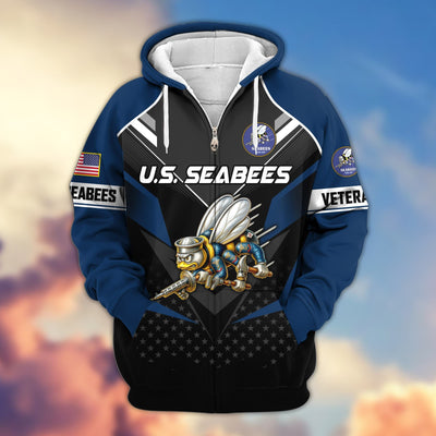 Premium US Veterans Zip Hoodie, Gifts For US Veterans, Gifts On Father's Day, Veterans Day.