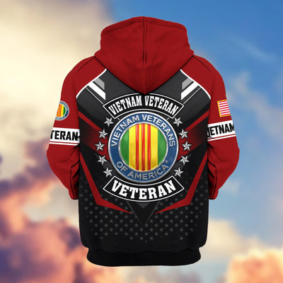 Premium US Veterans Zip Hoodie, Gifts For US Veterans, Gifts On Father's Day, Veterans Day.