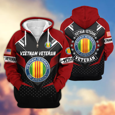 Premium US Veterans Zip Hoodie, Gifts For US Veterans, Gifts On Father's Day, Veterans Day.