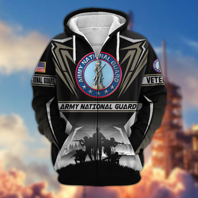 Premium US Veterans Zip Hoodie, Gifts For US Veterans, Gifts On Father's Day, Veterans Day.