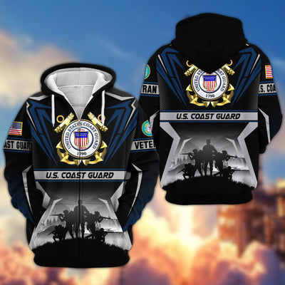 Premium US Veterans Zip Hoodie, Gifts For US Veterans, Gifts On Father's Day, Veterans Day.