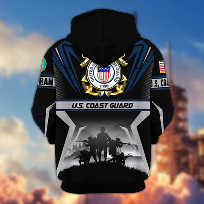 Premium US Veterans Zip Hoodie, Gifts For US Veterans, Gifts On Father's Day, Veterans Day.