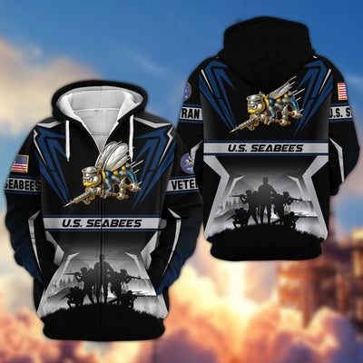 Premium US Veterans Zip Hoodie, Gifts For US Veterans, Gifts On Father's Day, Veterans Day.