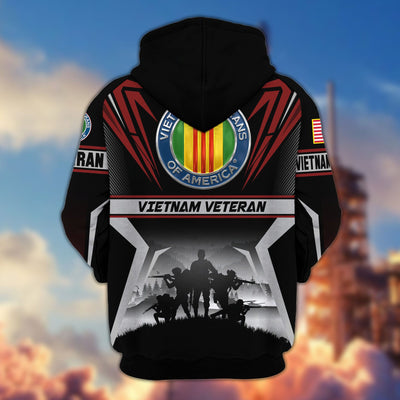 Premium US Veterans Zip Hoodie, Gifts For US Veterans, Gifts On Father's Day, Veterans Day.