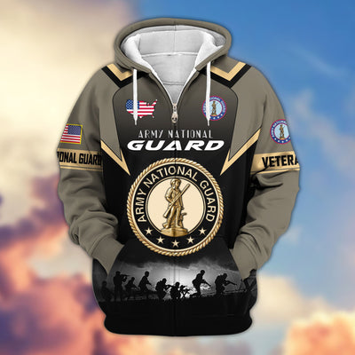 Premium US Veterans Zip Hoodie, Gifts For US Veterans, Gifts On Father's Day, Veterans Day.