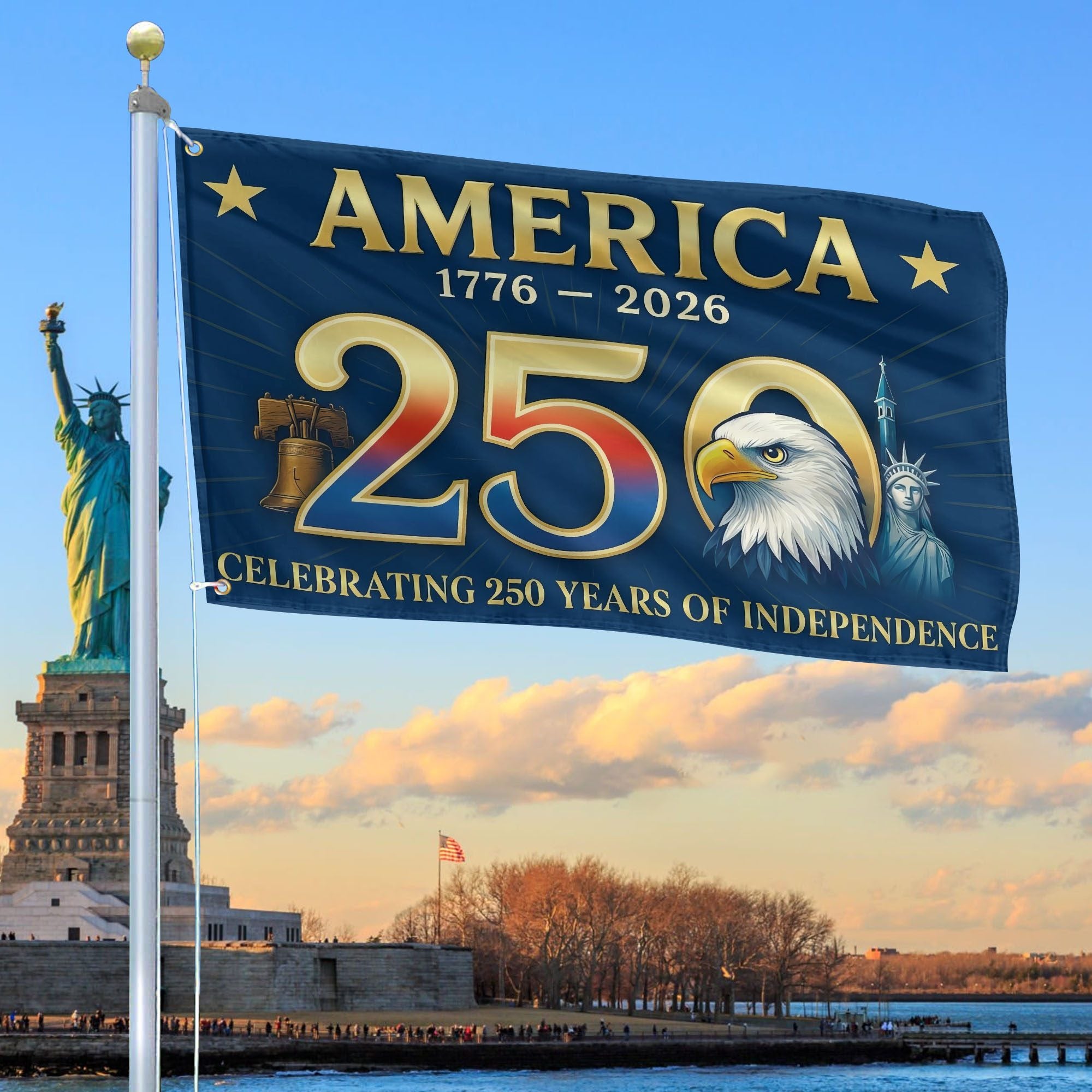 Premium America 250th Anniversary Grommet Flag, America 250th Flag, America 250th Birthday, Best Gifts On Independence Day, Veterans Day.