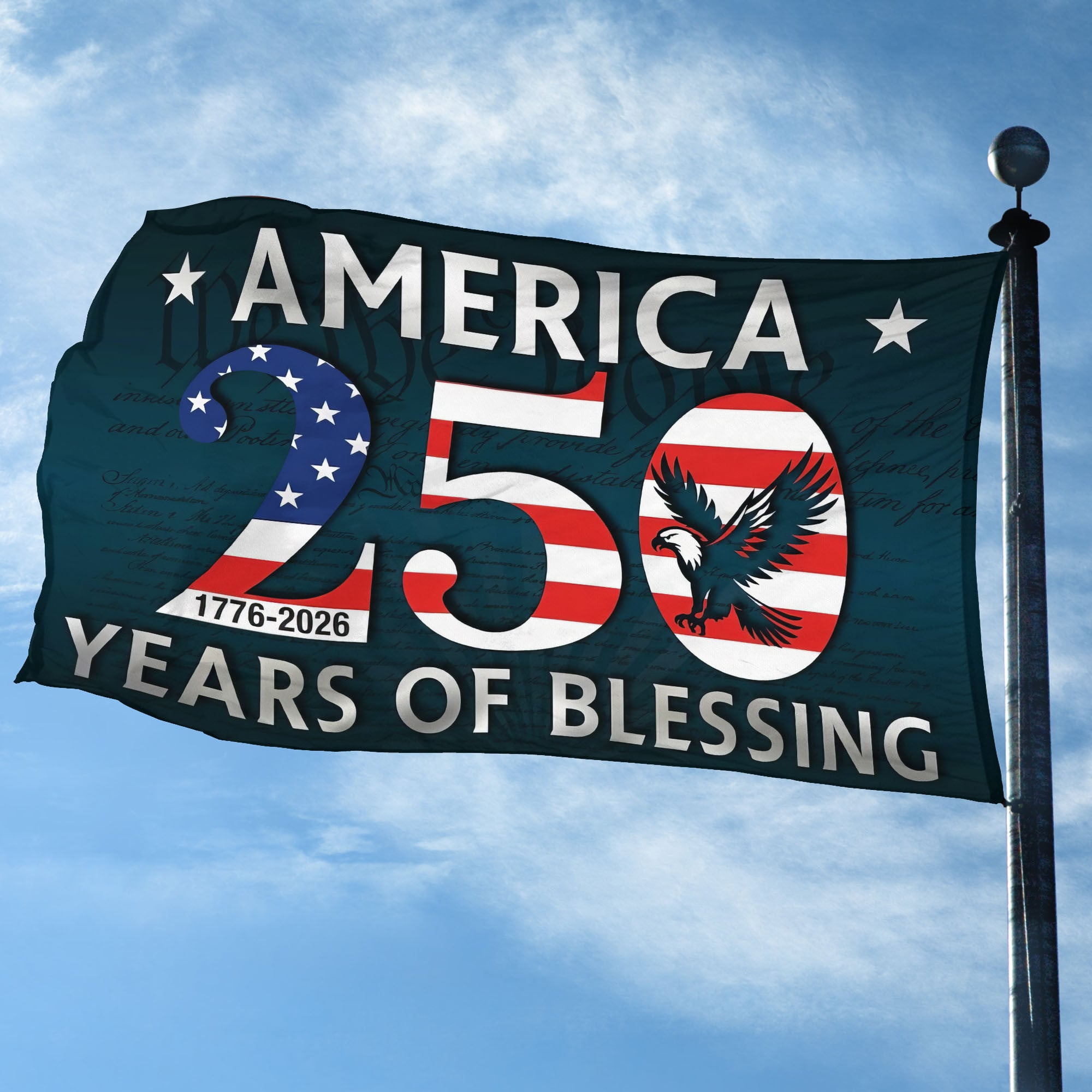 Premium America 250th Anniversary Grommet Flag, America 250th Flag, America 250th Birthday, Best Gifts On Independence Day, Veterans Day.