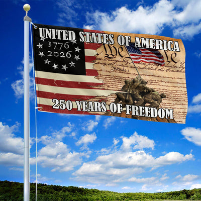 Premium America 250th Anniversary Grommet Flag, America 250th Flag, America 250th Birthday, Best Gifts On Independence Day, Veterans Day.