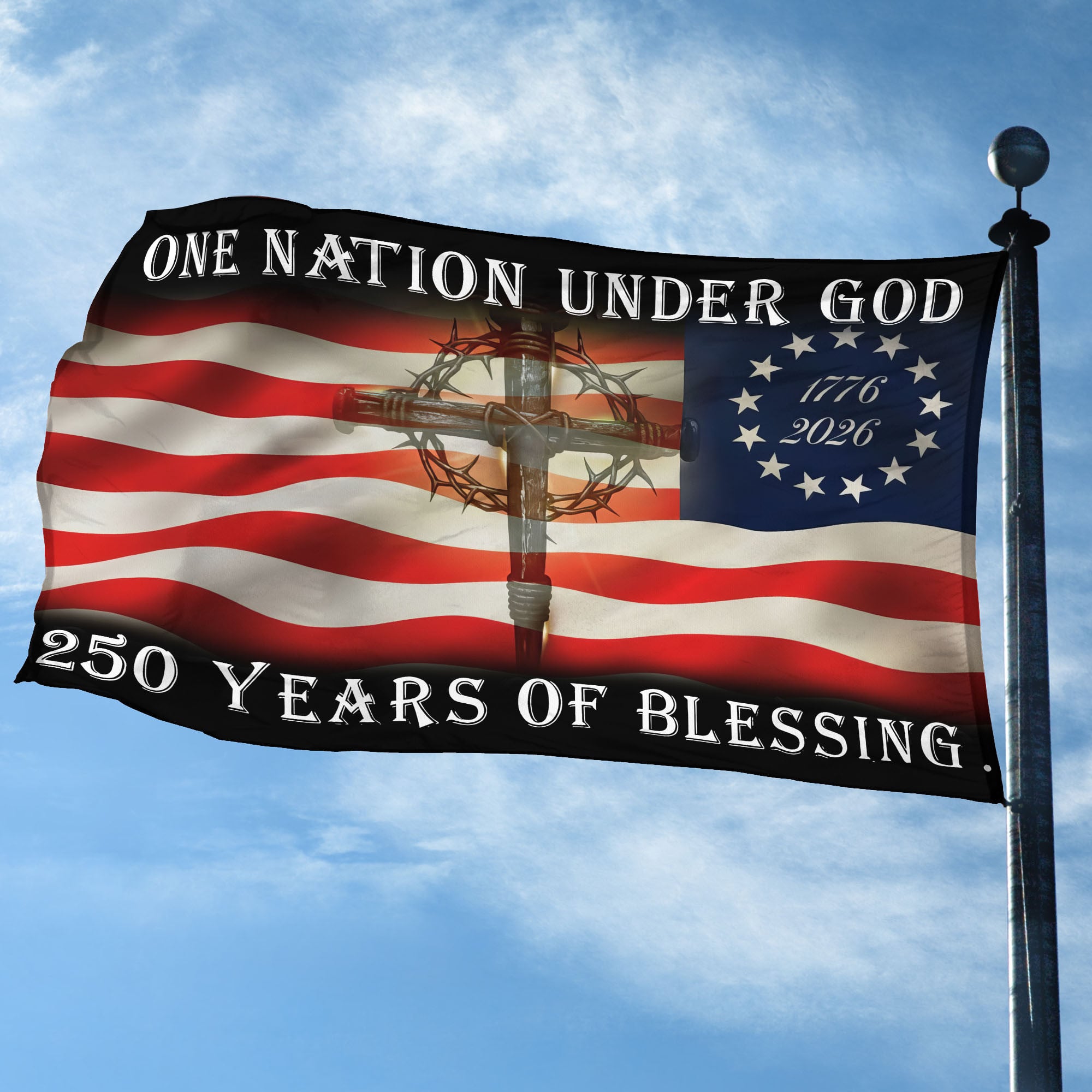 Premium America 250th Anniversary Grommet Flag, America 250th Flag, America 250th Birthday, Best Gifts On Independence Day, Veterans Day.