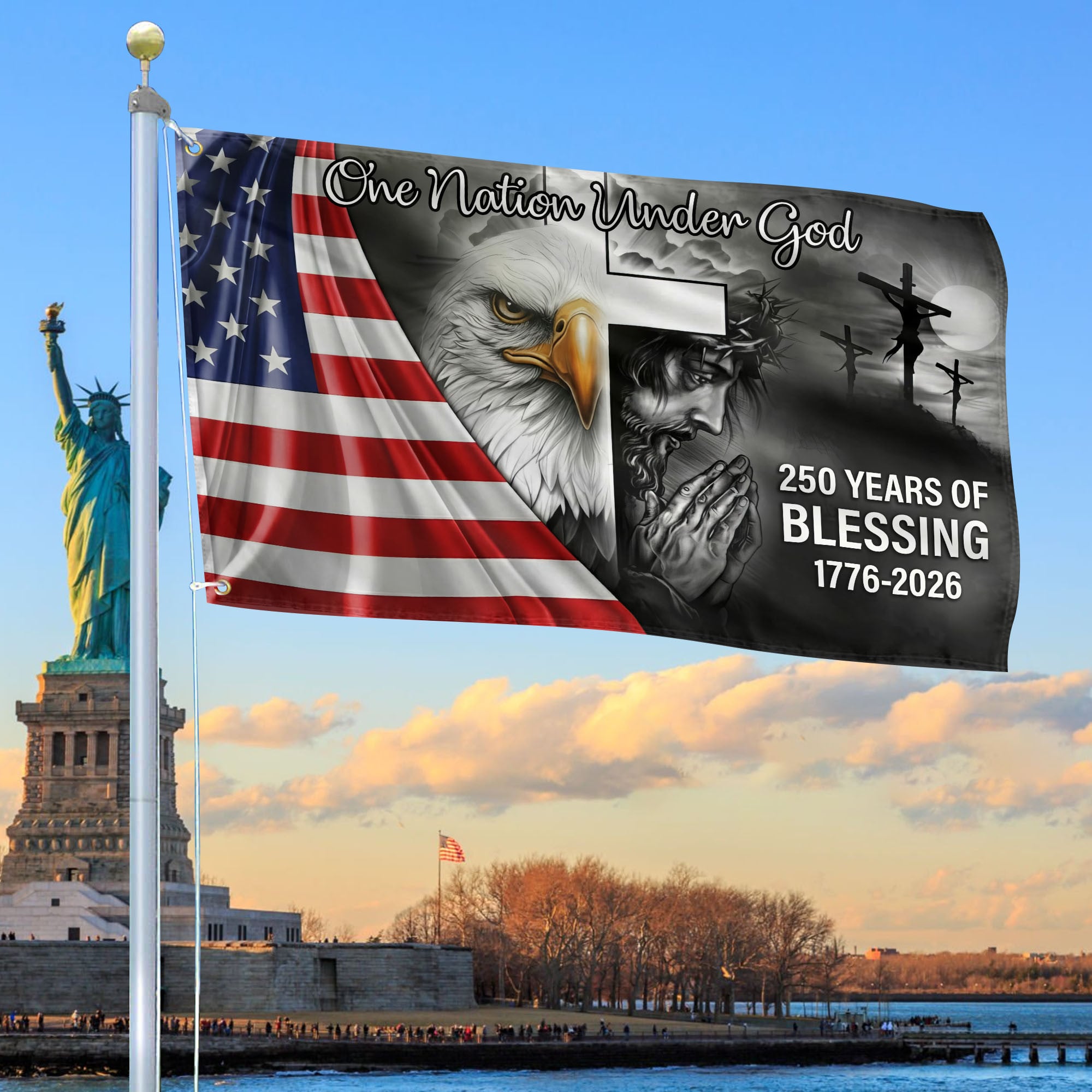 Premium America 250th Anniversary Grommet Flag, America 250th Flag, America 250th Birthday, Best Gifts On Independence Day, Veterans Day.
