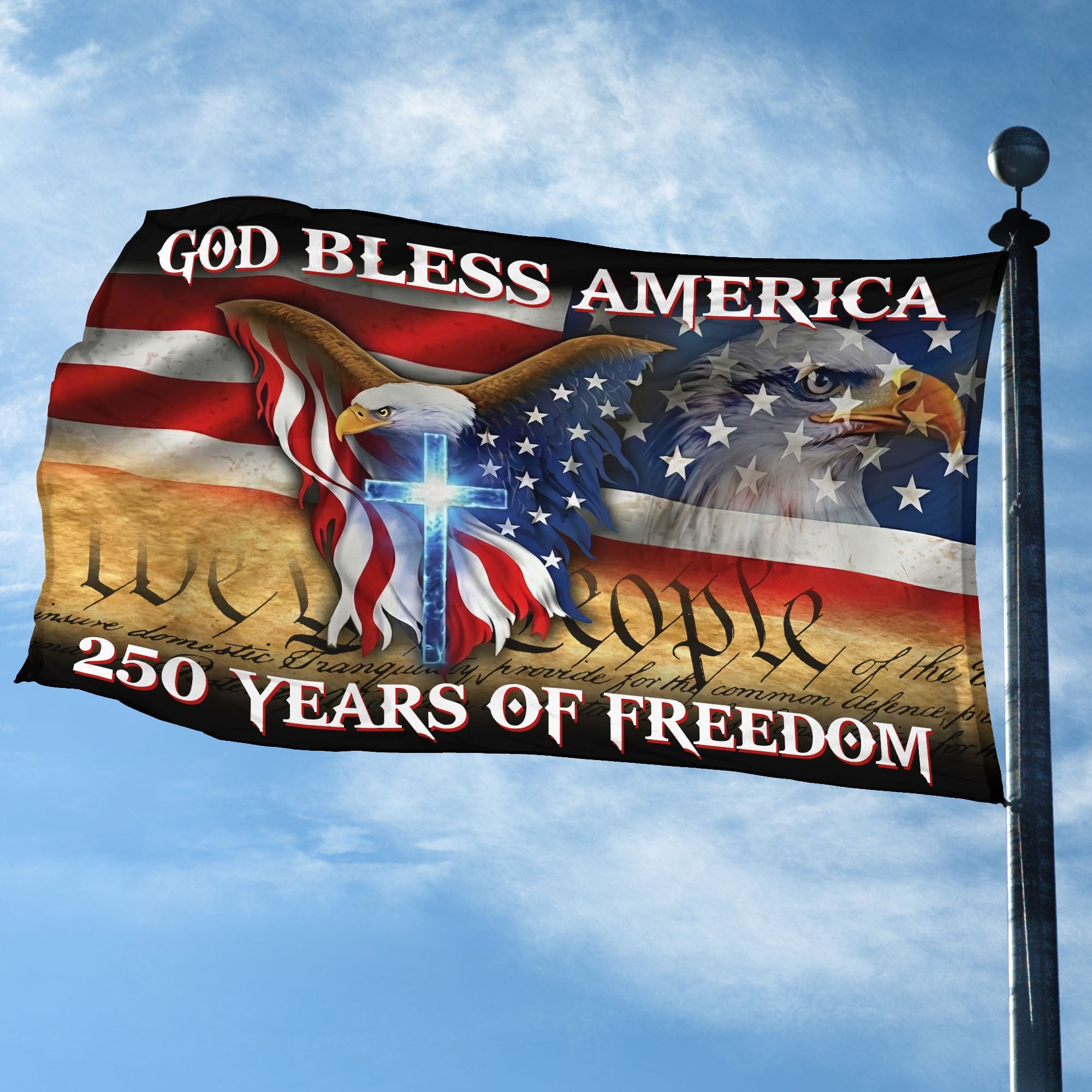 Premium America 250th Anniversary Grommet Flag, America 250th Flag, America 250th Birthday, Best Gifts On Independence Day, Veterans Day.