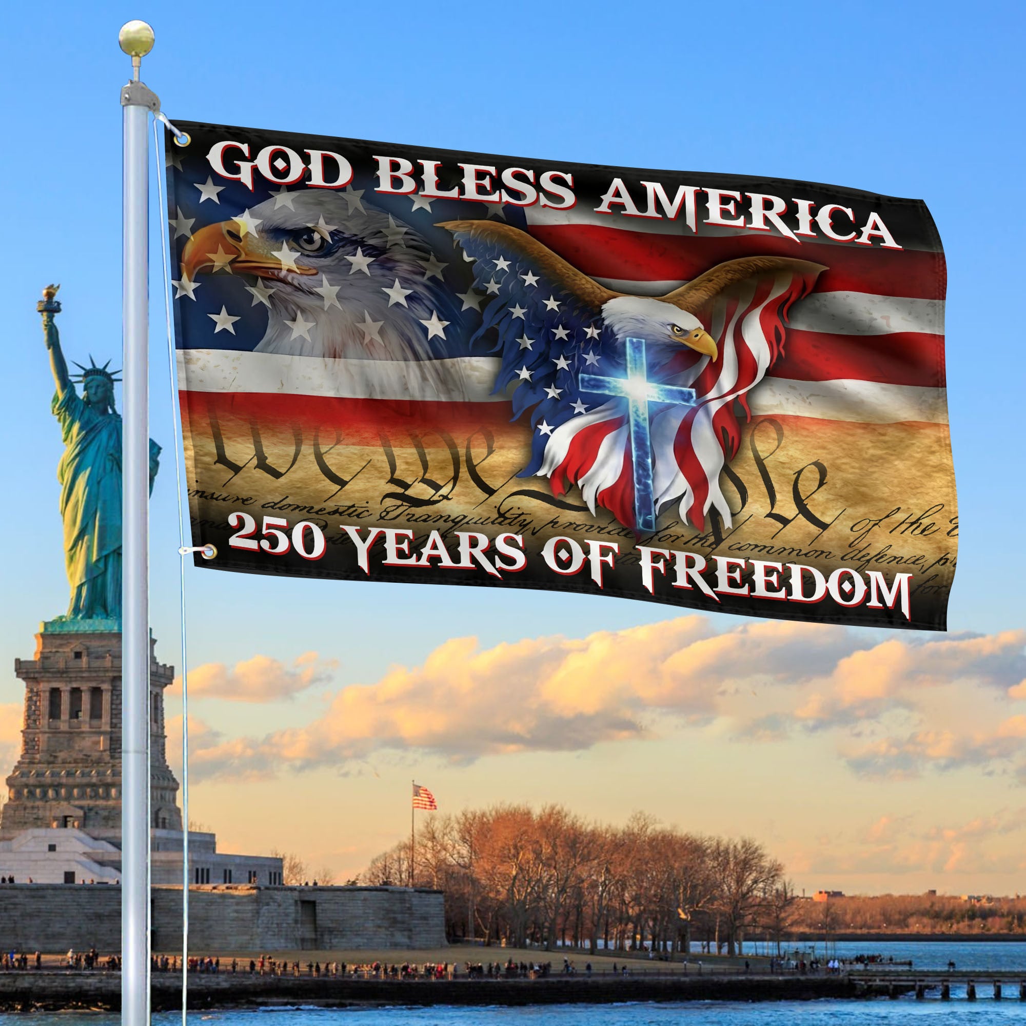 Premium America 250th Anniversary Grommet Flag, America 250th Flag, America 250th Birthday, Best Gifts On Independence Day, Veterans Day.