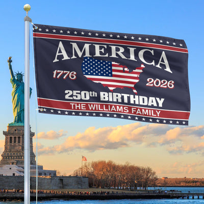 Premium Custom America 250th Anniversary Grommet Flag, America 250th Flag, America 250th Birthday, Best Gifts On Independence Day, Veterans Day.