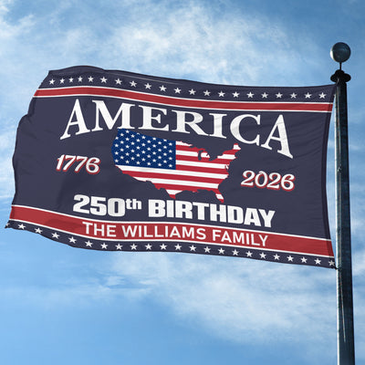 Premium Custom America 250th Anniversary Grommet Flag, America 250th Flag, America 250th Birthday, Best Gifts On Independence Day, Veterans Day.