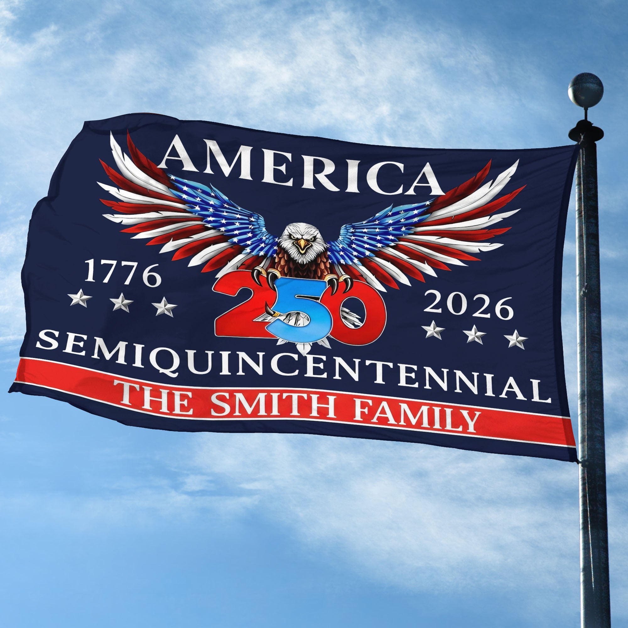 Premium Custom America 250th Anniversary Grommet Flag, America 250th Flag, America 250th Birthday, Best Gifts On Independence Day, Veterans Day.