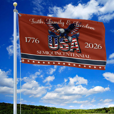 Premium America 250th Anniversary Grommet Flag, America 250th Flag, America 250th Birthday, Best Gifts On Independence Day, Veterans Day.