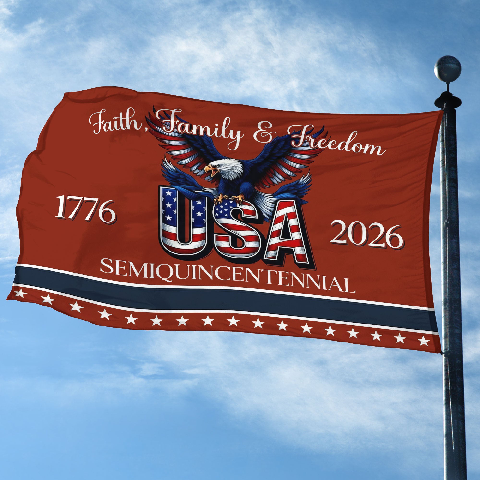 Premium America 250th Anniversary Grommet Flag, America 250th Flag, America 250th Birthday, Best Gifts On Independence Day, Veterans Day.