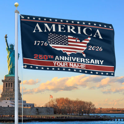 Premium Custom America 250th Anniversary Grommet Flag, America 250th Flag, America 250th Birthday, Best Gifts On Independence Day, Veterans Day.