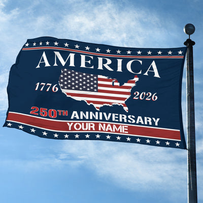 Premium Custom America 250th Anniversary Grommet Flag, America 250th Flag, America 250th Birthday, Best Gifts On Independence Day, Veterans Day.