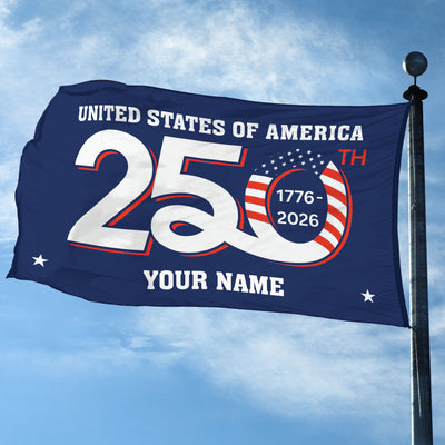 Premium Custom America 250th Anniversary Grommet Flag, America 250th Flag, America 250th Birthday, Best Gifts On Independence Day, Veterans Day.