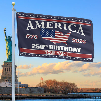 Premium Custom America 250th Anniversary Grommet Flag, America 250th Flag, America 250th Birthday, Best Gifts On Independence Day, Veterans Day.