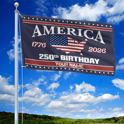 Premium Custom America 250th Anniversary Grommet Flag, America 250th Flag, America 250th Birthday, Best Gifts On Independence Day, Veterans Day.