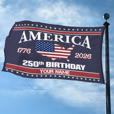 Premium Custom America 250th Anniversary Grommet Flag, America 250th Flag, America 250th Birthday, Best Gifts On Independence Day, Veterans Day.