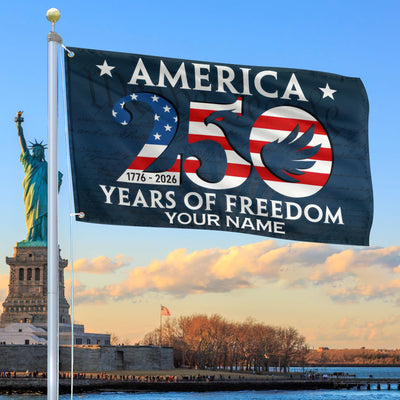 Premium Custom America 250th Anniversary Grommet Flag, America 250th Flag, America 250th Birthday, Best Gifts On Independence Day, Veterans Day.