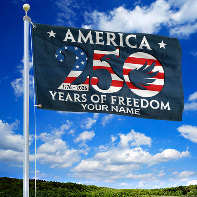 Premium Custom America 250th Anniversary Grommet Flag, America 250th Flag, America 250th Birthday, Best Gifts On Independence Day, Veterans Day.