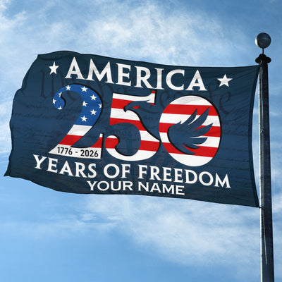 Premium Custom America 250th Anniversary Grommet Flag, America 250th Flag, America 250th Birthday, Best Gifts On Independence Day, Veterans Day.