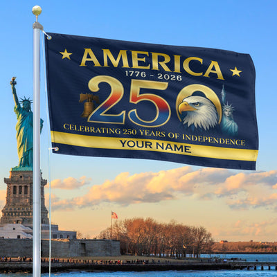 Premium Custom America 250th Anniversary Grommet Flag, America 250th Flag, America 250th Birthday, Best Gifts On Independence Day, Veterans Day.