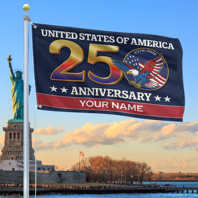 Premium Custom America 250th Anniversary Grommet Flag, America 250th Flag, America 250th Birthday, Best Gifts On Independence Day, Veterans Day.