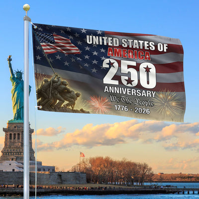 Premium America 250th Anniversary Grommet Flag, America 250th Flag, America 250th Birthday, Best Gifts On Independence Day, Veterans Day.