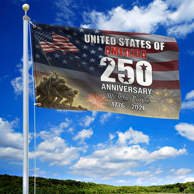 Premium America 250th Anniversary Grommet Flag, America 250th Flag, America 250th Birthday, Best Gifts On Independence Day, Veterans Day.