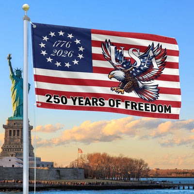 Premium America 250th Anniversary Grommet Flag, America 250th Flag, America 250th Birthday, Best Gifts On Independence Day, Veterans Day.