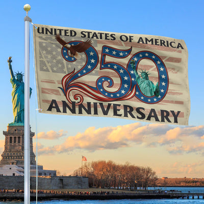 Premium America 250th Anniversary Grommet Flag, America 250th Flag, America 250th Birthday, Best Gifts On Independence Day, Veterans Day.