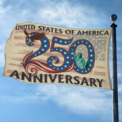 Premium America 250th Anniversary Grommet Flag, America 250th Flag, America 250th Birthday, Best Gifts On Independence Day, Veterans Day.