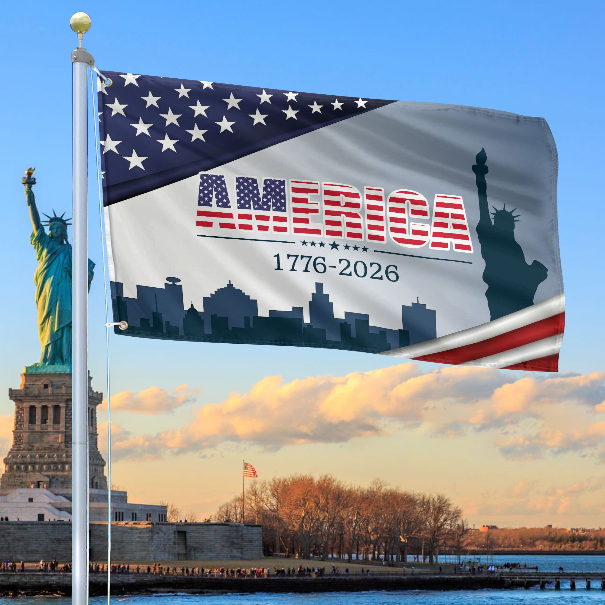 Premium America 250th Anniversary Grommet Flag, America 250th Flag, America 250th Birthday, Best Gifts On Independence Day, Veterans Day.