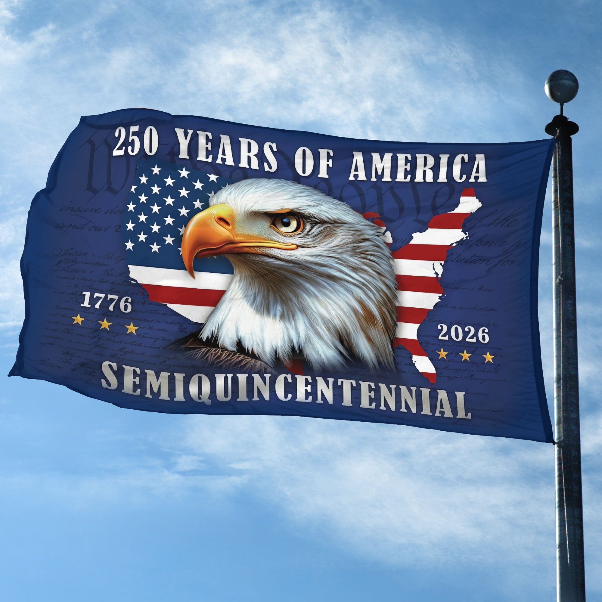 Premium America 250th Anniversary Grommet Flag, America 250th Flag, America 250th Birthday, Best Gifts On Independence Day, Veterans Day.