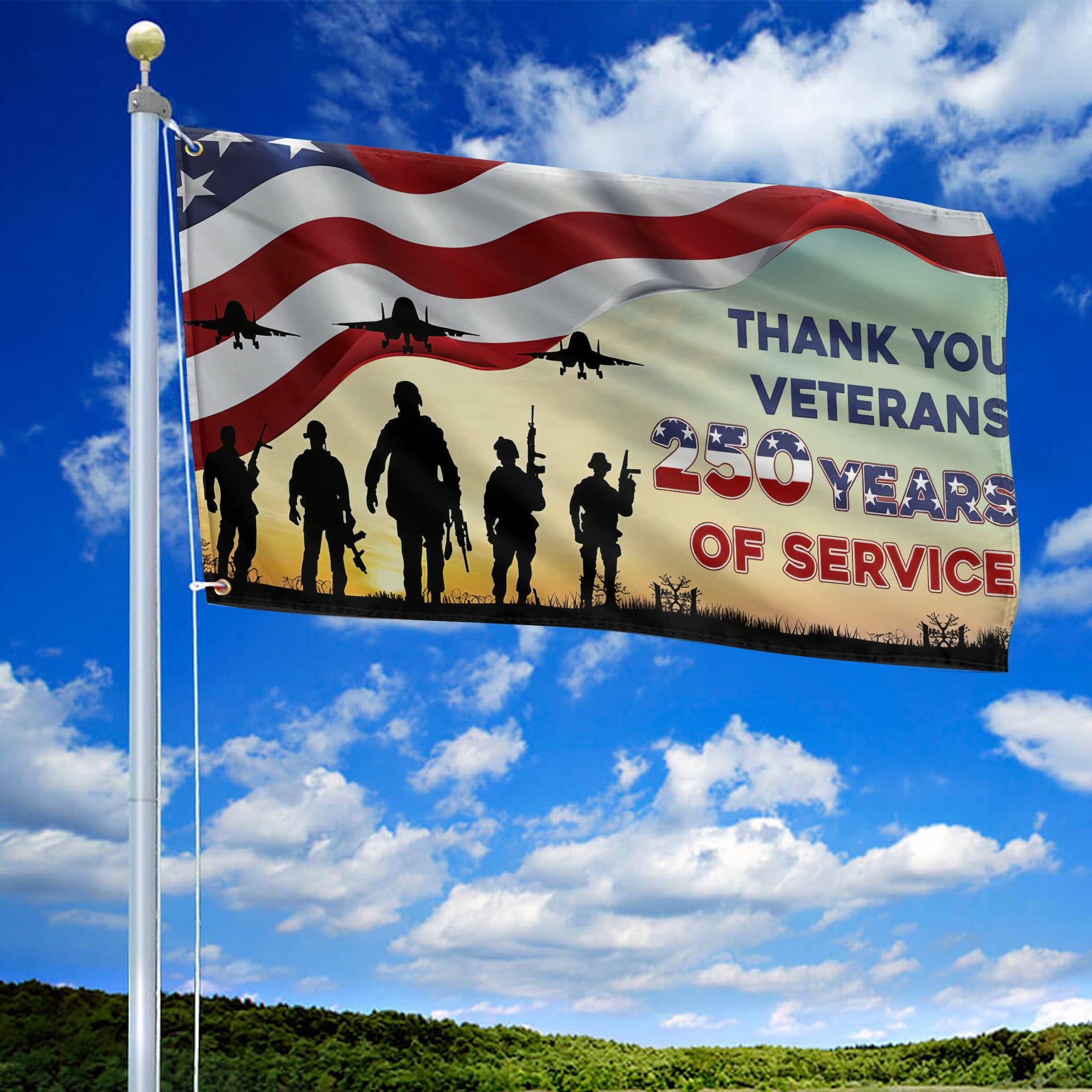 Premium America 250th Anniversary Grommet Flag, America 250th Flag, America 250th Birthday, Best Gifts On Independence Day, Veterans Day.